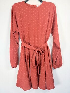 She + Sky Polka Dot Long Sleeve Dress